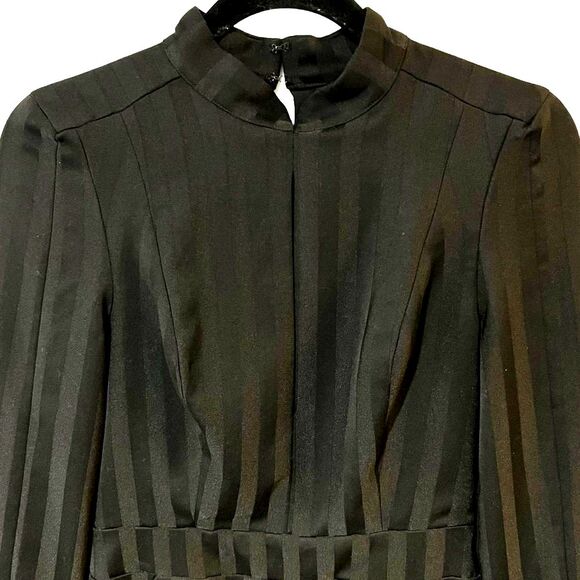 Revolve Line & Dot Black Striped Mini Dress Sz S Minimalist Witchy Evening - Picture 2 of 14